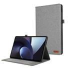 For OnePlus Pad Pro 12.1 Fabric Leather Tablet Case(Grey) - 1