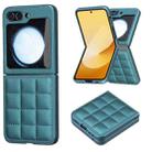 For Samsung Galaxy Z Flip5 Square-shaped Leather Back Cover Phone Case(Green) - 1