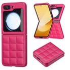 For Samsung Galaxy Z Flip5 Square-shaped Leather Back Cover Phone Case(Rose Red) - 1