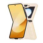 For Samsung Galaxy Z Flip5 Square-shaped Leather Back Cover Phone Case(Beige) - 2