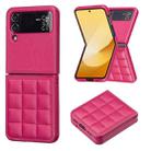 For Samsung Galaxy Z Flip4 Square-shaped Leather Back Cover Phone Case(Rose Red) - 1