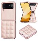 For Samsung Galaxy Z Flip4 Square-shaped Leather Back Cover Phone Case(Rose Gold) - 1