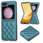 For Samsung Galaxy Z Flip5 Rhombus-shaped Leather Back Cover Phone Case(Green) - 1