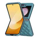 For Samsung Galaxy Z Flip5 Rhombus-shaped Leather Back Cover Phone Case(Green) - 2