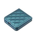 For Samsung Galaxy Z Flip5 Rhombus-shaped Leather Back Cover Phone Case(Green) - 3