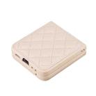 For Samsung Galaxy Z Flip5 Rhombus-shaped Leather Back Cover Phone Case(Beige) - 3