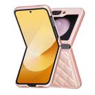 For Samsung Galaxy Z Flip5 Rhombus-shaped Leather Back Cover Phone Case(Rose Gold) - 2