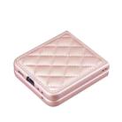 For Samsung Galaxy Z Flip5 Rhombus-shaped Leather Back Cover Phone Case(Rose Gold) - 3