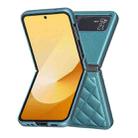 For Samsung Galaxy Z Flip4 Rhombus-shaped Leather Back Cover Phone Case(Green) - 2