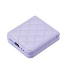 For Samsung Galaxy Z Flip4 Rhombus-shaped Leather Back Cover Phone Case(Purple) - 3