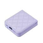 For Samsung Galaxy Z Flip3 Rhombus-shaped Leather Back Cover Phone Case(Purple) - 3