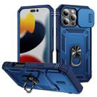 For iPhone 16 Pro Max Sliding Camshield TPU + PC Phone Case with Holder(Navy Blue) - 1