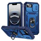 For iPhone 16e Sliding Camshield TPU + PC Phone Case with Holder(Navy Blue) - 1