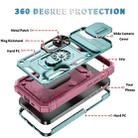 For iPhone 16e Sliding Camshield TPU + PC Phone Case with Holder(Green+Pink) - 2