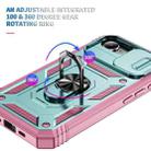 For iPhone 16e Sliding Camshield TPU + PC Phone Case with Holder(Green+Pink) - 3