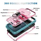 For iPhone 17 Pro Max Sliding Camshield TPU + PC Phone Case with Holder(Pink+Green) - 2