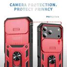 For iPhone 17 Pro Max Sliding Camshield TPU + PC Phone Case with Holder(Red+Black) - 3