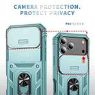 For iPhone 17 Pro Max Sliding Camshield TPU + PC Phone Case with Holder(Green) - 3