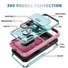 For iPhone 17 Pro Max Sliding Camshield TPU + PC Phone Case with Holder(Green+Pink) - 2