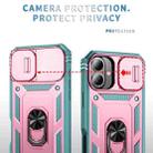 For iPhone 17 Sliding Camshield TPU + PC Phone Case with Holder(Green+Pink) - 3