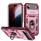 For iPhone 17 Air Sliding Camshield TPU + PC Phone Case with Holder(Pink+Rose Red) - 1