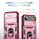 For iPhone 17 Air Sliding Camshield TPU + PC Phone Case with Holder(Pink+Rose Red) - 3