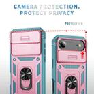 For iPhone 17 Air Sliding Camshield TPU + PC Phone Case with Holder(Pink+Green) - 3