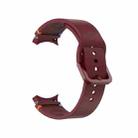 For Samsung Galaxy Watch 7 40 / 44mm Glossy Stitched Silicone Watch Band(Wine Red) - 3