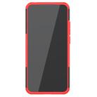 For Xiaomi Redmi 9A Tire Texture Shockproof TPU+PC Protective Case with Holder(Red) - 3