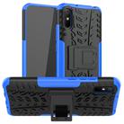 For Xiaomi Redmi 9A Tire Texture Shockproof TPU+PC Protective Case with Holder(Blue) - 1