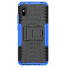 For Xiaomi Redmi 9A Tire Texture Shockproof TPU+PC Protective Case with Holder(Blue) - 2