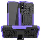 For Xiaomi Redmi 9A Tire Texture Shockproof TPU+PC Protective Case with Holder(Purple) - 1