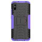 For Xiaomi Redmi 9A Tire Texture Shockproof TPU+PC Protective Case with Holder(Purple) - 2