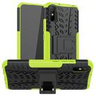 For Xiaomi Redmi 9A Tire Texture Shockproof TPU+PC Protective Case with Holder(Green) - 1