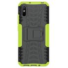 For Xiaomi Redmi 9A Tire Texture Shockproof TPU+PC Protective Case with Holder(Green) - 2