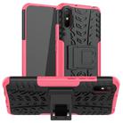 For Xiaomi Redmi 9A Tire Texture Shockproof TPU+PC Protective Case with Holder(Pink) - 1