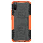 For Xiaomi Redmi 9A Tire Texture Shockproof TPU+PC Protective Case with Holder(Orange) - 2