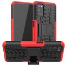 For OPPO A52 / A72 / A92 Tire Texture Shockproof TPU+PC Protective Case with Holder(Red) - 1