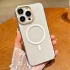 For iPhone 14 Pro Max Golden Shield HD Transparent MagSafe PC Phone Case(White) - 1