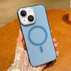 For iPhone 15 Plus Golden Shield HD Transparent MagSafe PC Phone Case(Blue) - 1