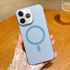 For iPhone 11 Pro Golden Shield Frosted Semi-transparent MagSafe PC Phone Case(Blue) - 1