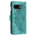 For Google Pixel 9a Multi-Card Totem Zipper Leather Phone Case(Green) - 3