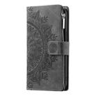 For Google Pixel 9a Multi-Card Totem Zipper Leather Phone Case(Grey) - 2