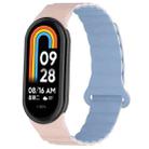 For Xiaomi Smart Band 9 / 8 Two Color Magnetic Silicone Watch Band(Pink Blue) - 1