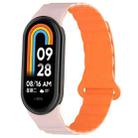 For Xiaomi Smart Band 9 / 8 Two Color Magnetic Silicone Watch Band(Pink Orange) - 1