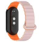 For Xiaomi Smart Band 9 / 8 Two Color Magnetic Silicone Watch Band(Pink Orange) - 2