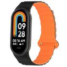 For Xiaomi Smart Band 9 / 8 Two Color Magnetic Silicone Watch Band(Black Orange) - 1