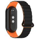 For Xiaomi Smart Band 9 / 8 Two Color Magnetic Silicone Watch Band(Black Orange) - 2