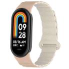 For Xiaomi Smart Band 9 / 8 Two Color Magnetic Silicone Watch Band(Milk Tea Rock White) - 1