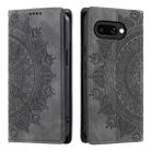 For Google Pixel 9a Totem Embossed Magnetic Leather Phone Case(Grey) - 1